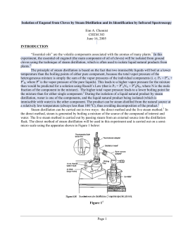 Page 1 Isolation of Eugenol from Cloves by Steam Distillation