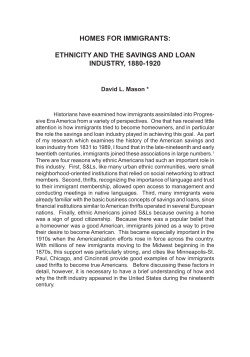 homes for immigrants: ethnicity and the savings and loan industry
