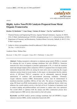 Highly Active Non-PGM Catalysts Prepared from Metal Organic