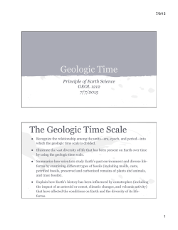 Geologic Time The Geologic Time Scale