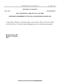 Civil Aviation Act: Regulations: Amendment