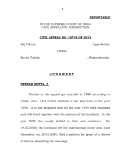 Raj Talreja v. Kavita Talreja CA No.10719 of 2013