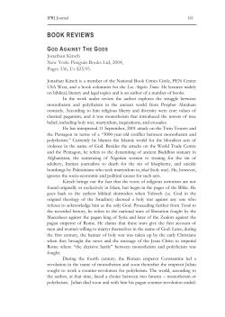 Jonathan Kirsch, God against the gods