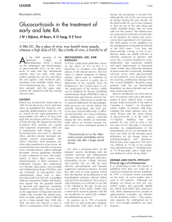 Glucocorticoids in the treatment of early and late RA