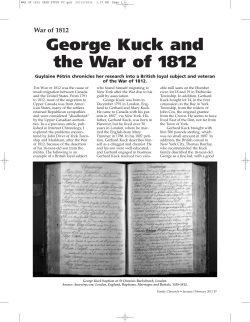 George Kuck and the War of 1812