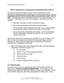 Determine How to Understand the Information (Analyze Data)