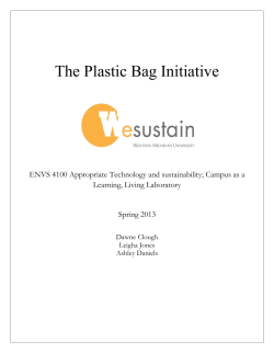 The Plastic Bag Initiative - Western Michigan University