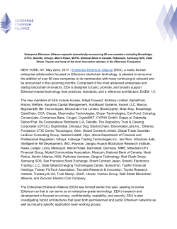 May 22nd, 2017 - ​Enterprise Ethereum Alliance​ (EEA)