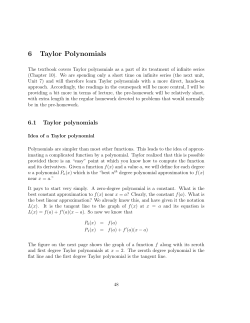 6 Taylor Polynomials