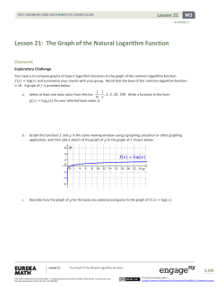 Lesson 21: The Graph of the Natural Logarithm Function