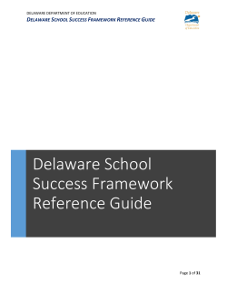 Delaware School Success Framework Reference Guide