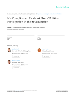 It`s Complicated: Facebook Users` Political Participation in the 2008