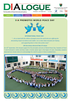 DIA PROMOTES WORLD PEACE DAY - Dubai International Academy