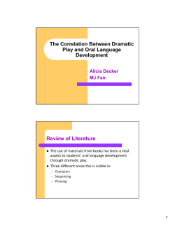 The Correlation Between Dramatic Play and Oral