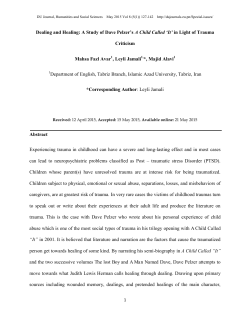 Dealing and Healing: A Study of Dave Pelzer`s A Child Called `It` in