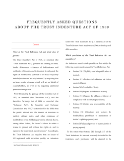 Frequently Asked Questions about the Trust Indenture Act of 1939