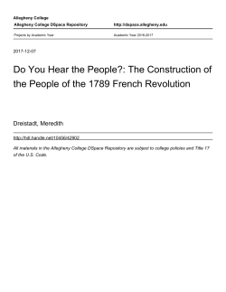 The Construction of the People of the 1789 French Revolution