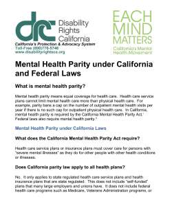 Mental Health Parity under California and Federal Laws
