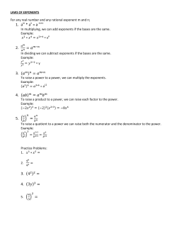 Laws of Exponents