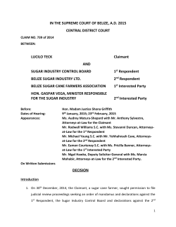 Lucilo Teck v Sugar Industry Control Board, et al