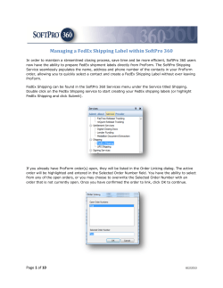 Managing a FedEx Shipping Label within SoftPro 360