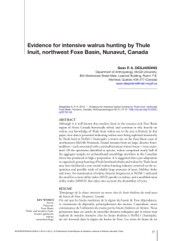 evidence for intensive walrus hunting by Thule inuit, northwest Foxe