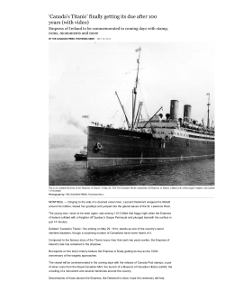 `Canada`s Titanic` finally getting its due after 100 years (with video)