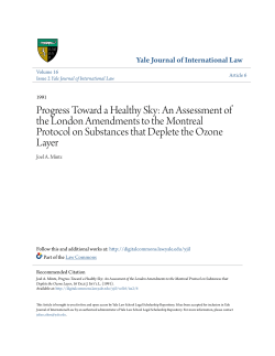 Comment Progress Toward a Healthy Sky: An Assessment of the