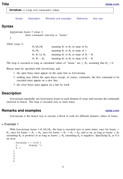 forvalues