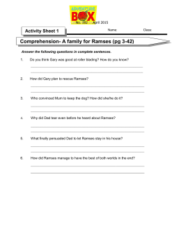 Comprehension- A family for Ramses (pg 3-42)