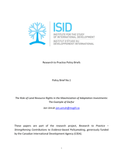 The Role of Land Resource Rights in the