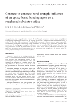 Concrete-to-concrete bond strength: influence of an epoxy