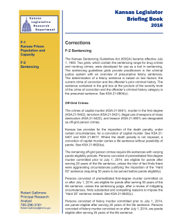 F-2 Sentencing - Kansas Legislative Research Department