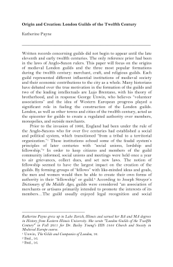 Origin and Creation: London Guilds of the Twelfth