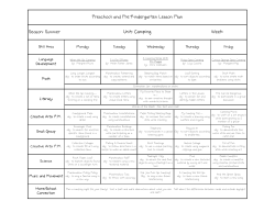Preschool PreK Lesson Plan - Summer