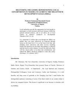 66th Inaugural Lecture - University Of Nigeria Nsukka
