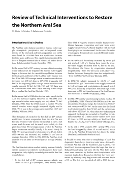 Review of Technical Interventions to Restore the Northern Aral Sea