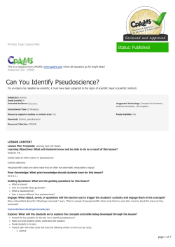 Can You Identify Pseudoscience?