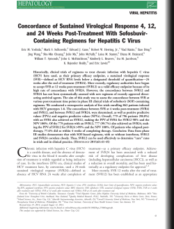 Concordance of Sustained Virological Response 4, 12, and 24