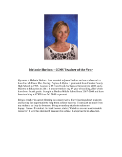 Melanie Shelton &ndash; CCMS Teacher of the Year