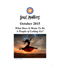 October 2015 &ndash; Letting Go