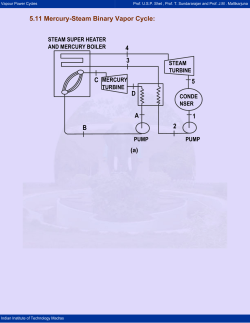 5.11 Mercury-Steam Binary Vapor Cycle: BACD 4 3 2 1 5