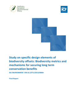 Biodiversity metrics and mechanisms for securing long term