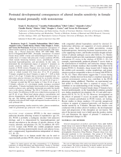 Postnatal developmental consequences of altered insulin sensitivity