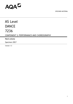 AS Dance Specimen mark scheme Component 1