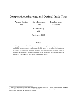 Comparative Advantage and Optimal Trade Taxes&lowast;