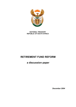 Retirement Fund Reform A Discussion Paper