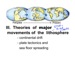 III. Theories of major movements of the lithosphere movements of