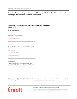 Canadian Foreign Policy and the Whig Interpretation: