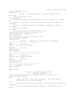 Material Safety Data Sheet Sodium hydroxide, solid MSDS# 21300